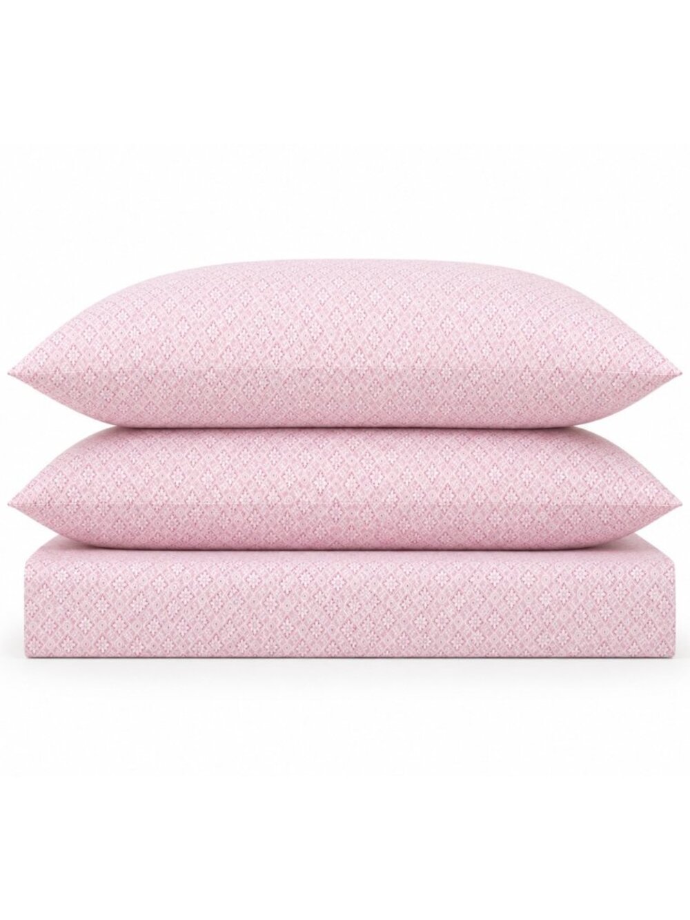 Betsey Johnson Diamond Lace Pink 3 Piece Queen Sheet Set Flat Sheet Cases